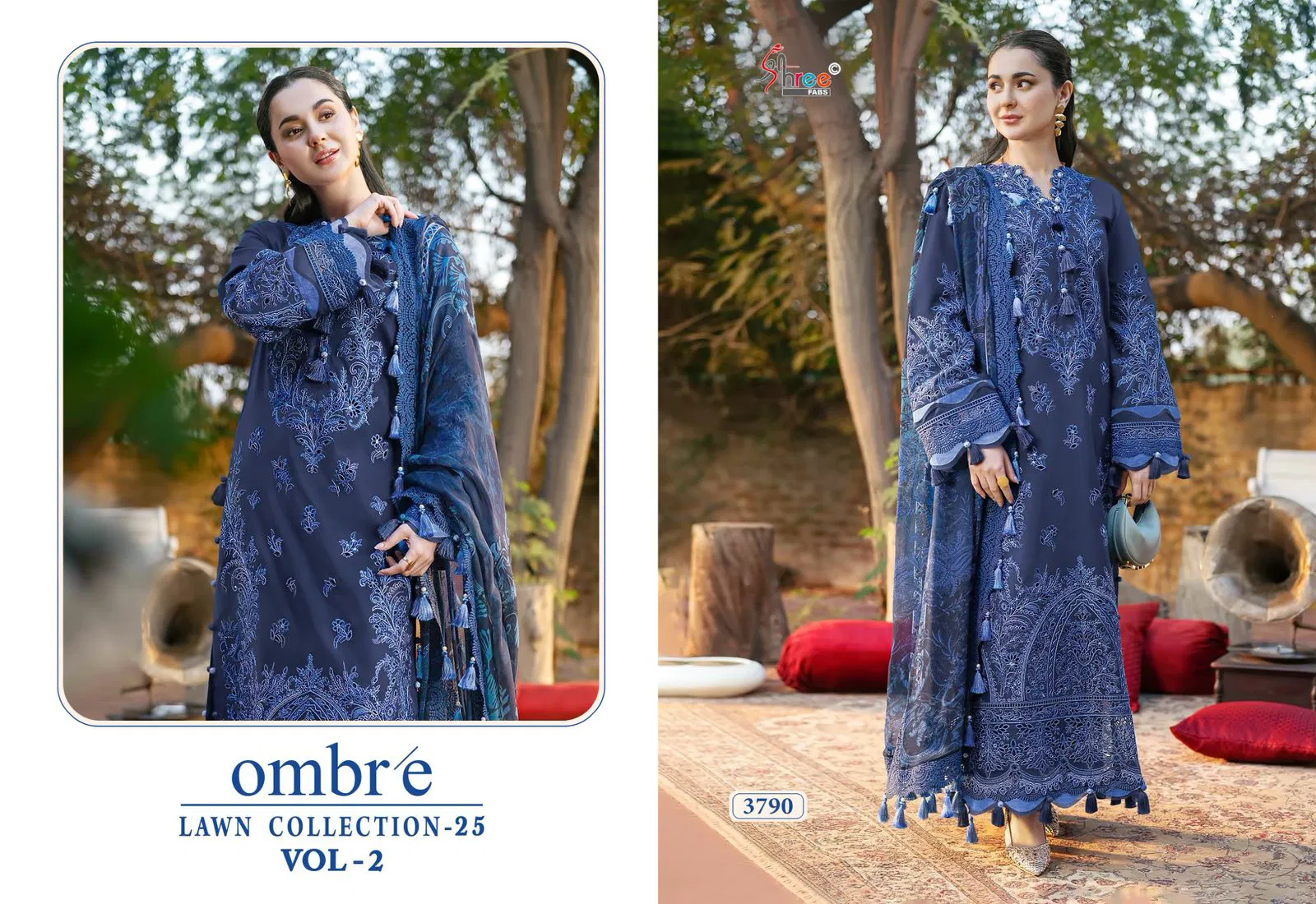 Ombre Lawn Collection 25 Vol 2 by Shree Cotton Dupatta Salwar Suits Orders In India